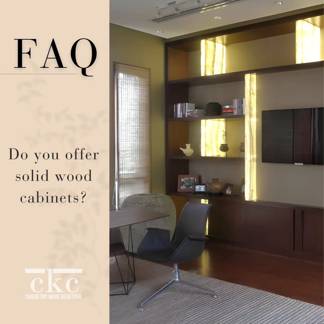 Looking to upgrade your space with the timeless beauty and durability of solid wood? CKC offers a wide selection of high-quality options to suit your needs. Book your visit at our showroom to explore custom cabinet solutions and other home features f