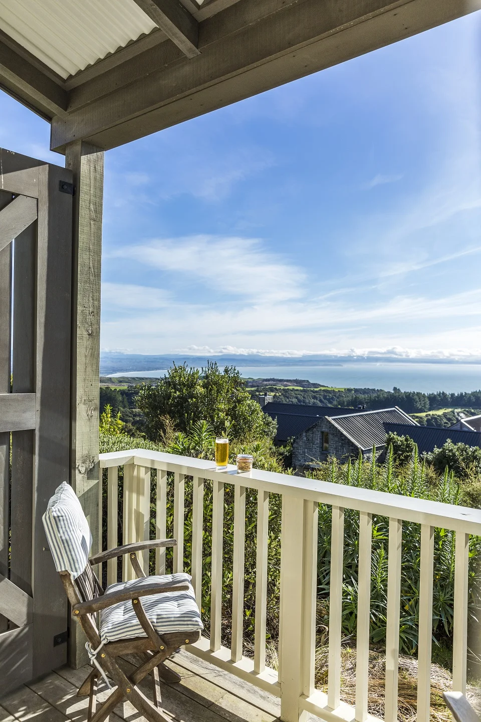 Marvel at the beautiful scenic views across the Cape Kidnappers property from your hilltop suite