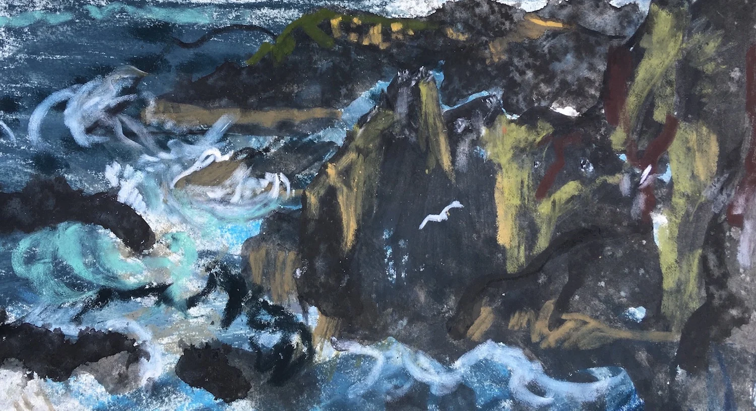  Stormy Sea with kittiwake and guillemots