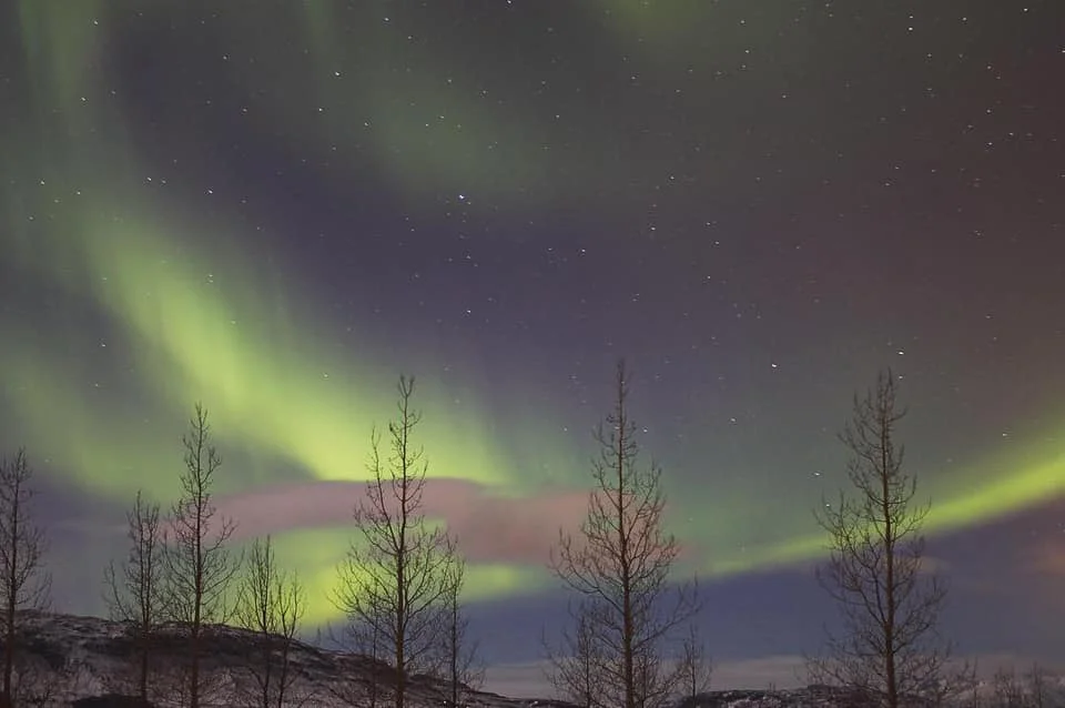 The Northern Lights from our balcony. Photo credit to retreater Joanna Rigby-Jones