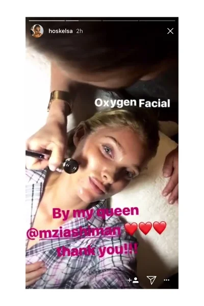 Elsa Anna Sofie Hosk indulging in an oxygen facial pre-show