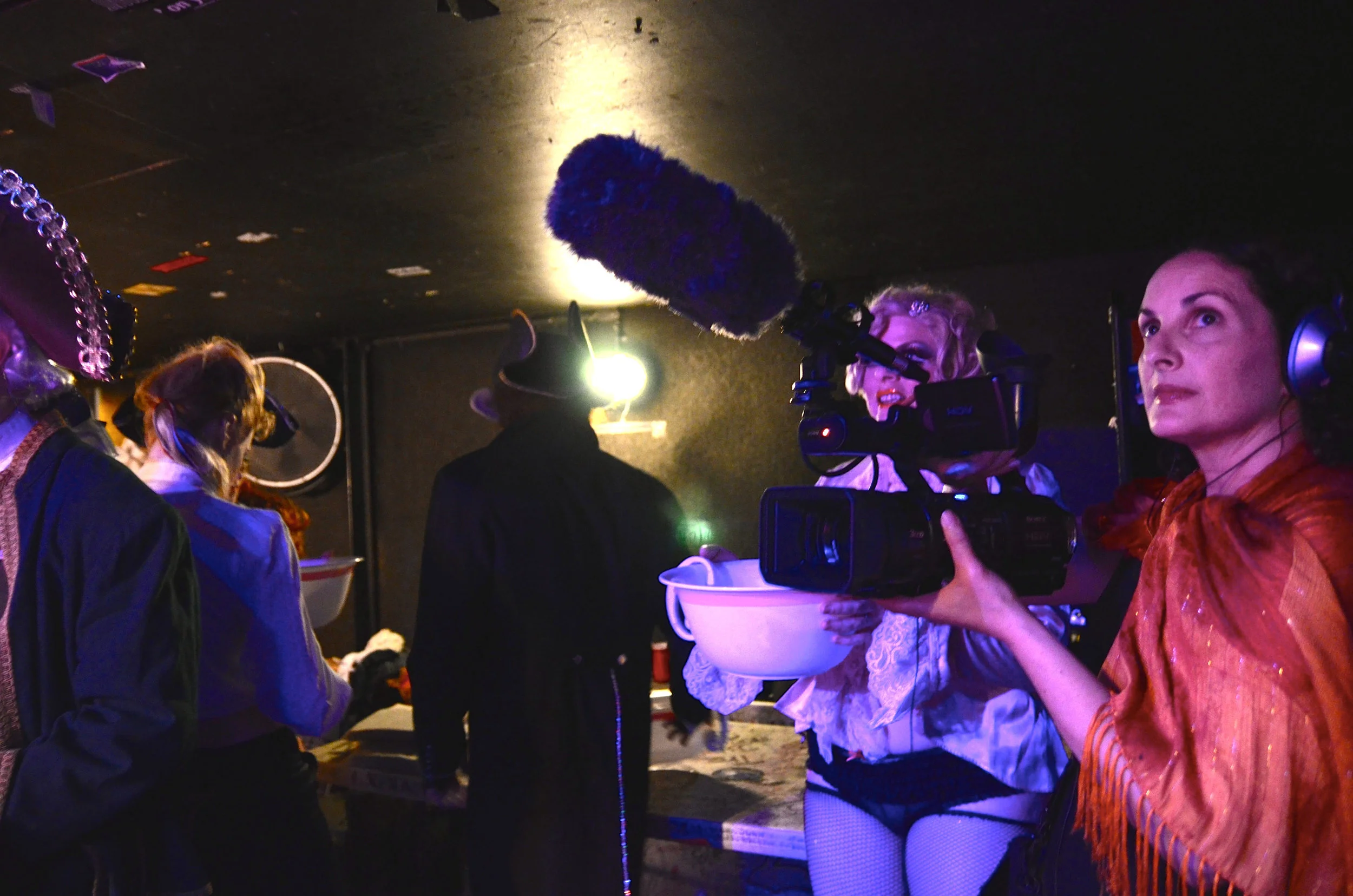Kirsten filming a Trixie & Monkey show at the Ottobar, Baltimore, Maryland, 2011, Photo by Adam Wilder