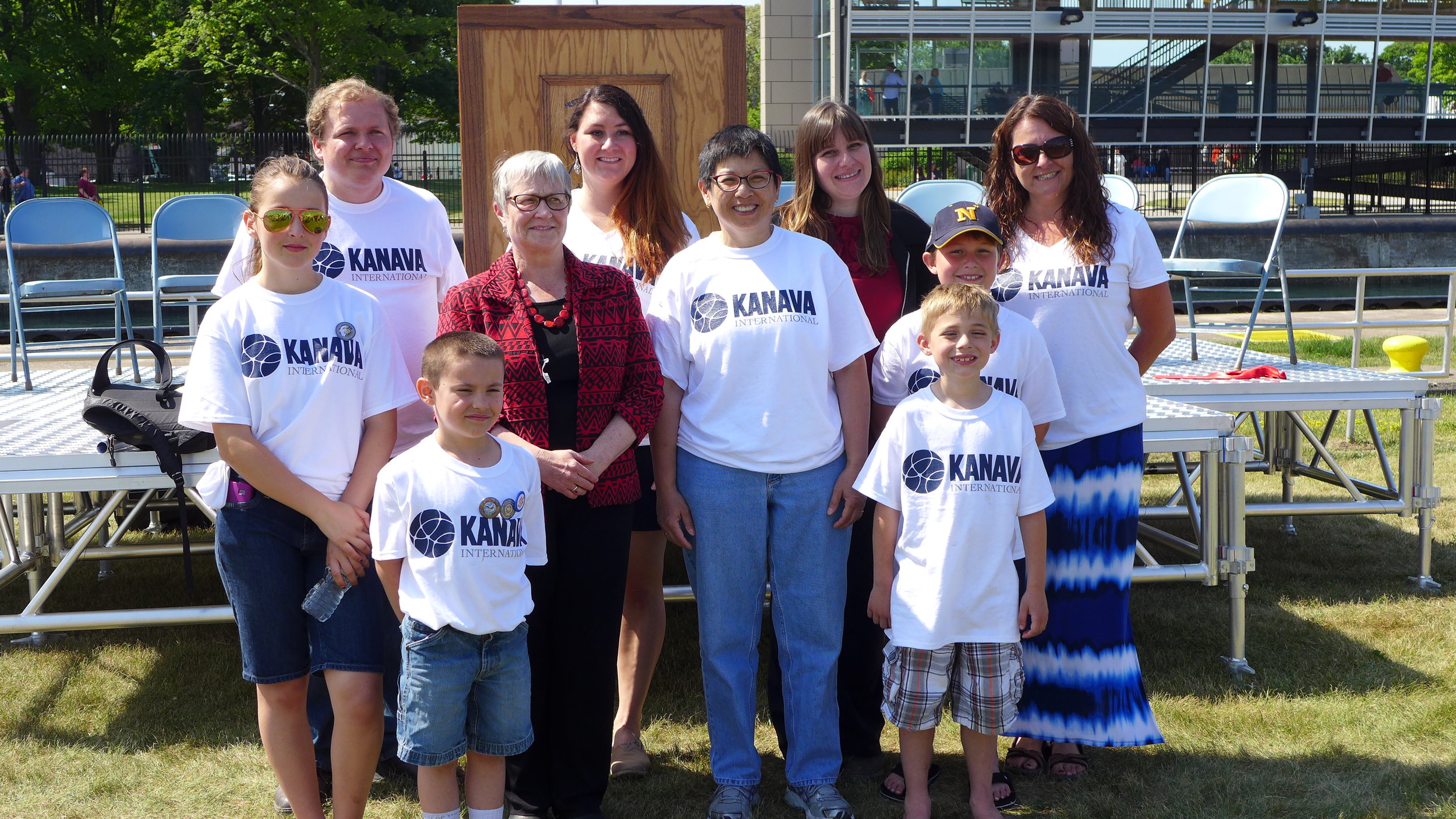 KANAVA IT Specialist Matthew Tyson (standing in back) with his colleagues and their children at a 2016 Vietnam Veterans Commemoration Event in Sault Ste. Marie, Michigan.