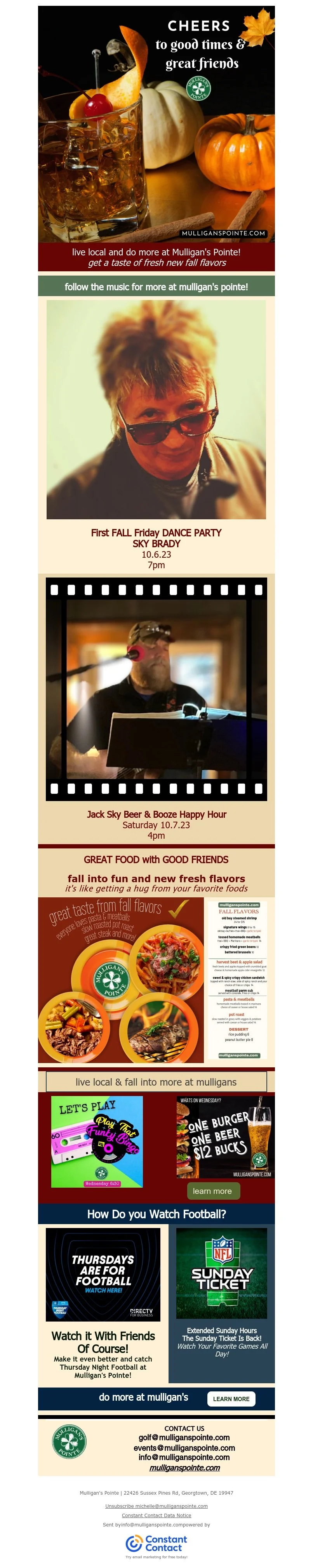 fall for more at Mulligan's Pointe