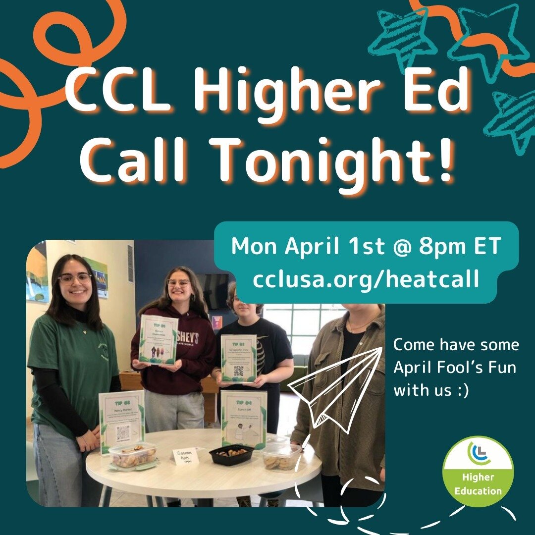 Don't be a fool 🤡 today - come to our higher ed action team call tonight! ✨

As always, we're joining 30 minutes early for anyone who is new to the team or wants to know what we're about. See you there!

#climateaction #climatechange #collegestudent