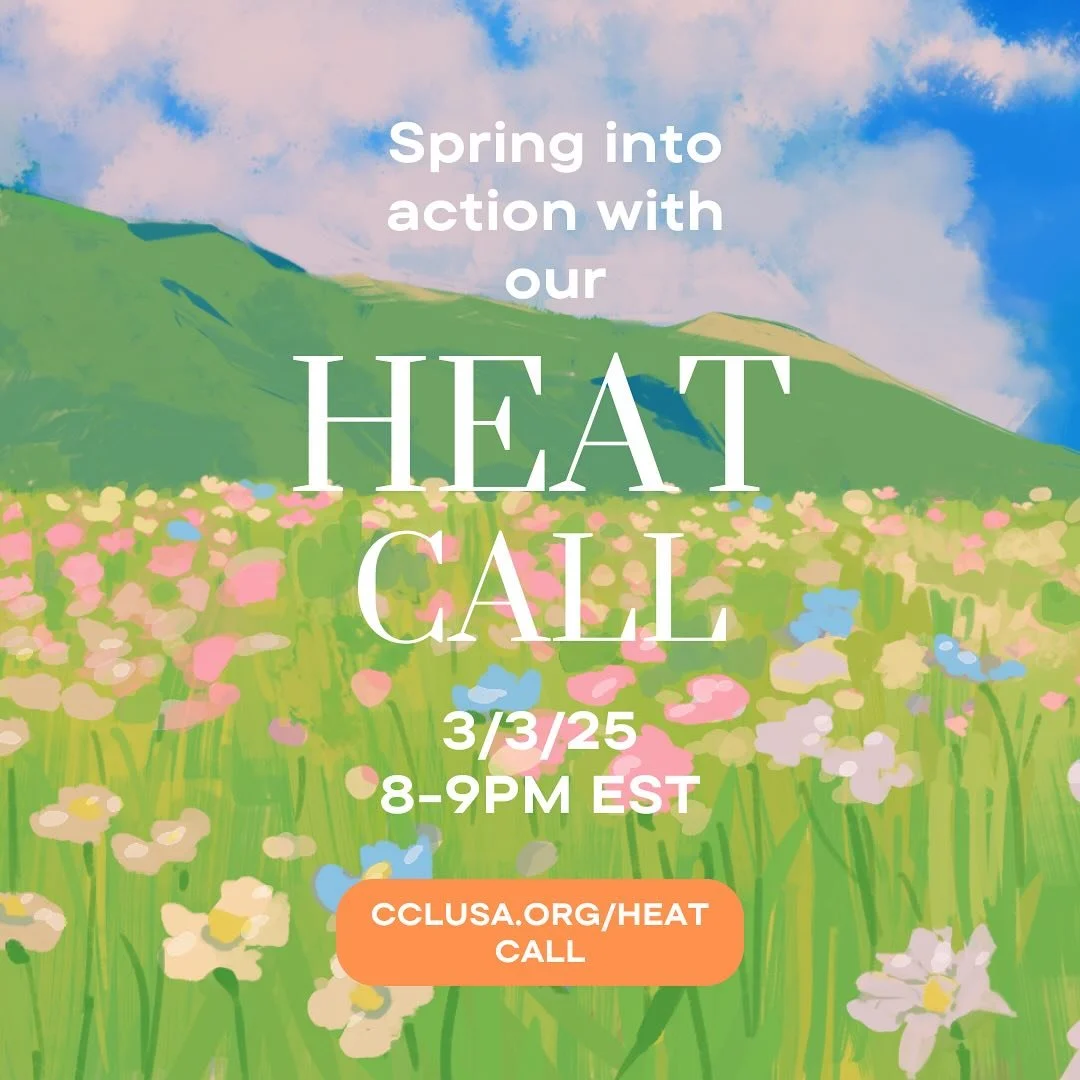 Join us tonight for our monthly HEAT Call!! Spring into action with our Mid-Atlantic Regional Fellow, Aila 🌸 We will brainstorm ways to encourage ourselves and others to be more involved in climate action!!! See you tonight 💖