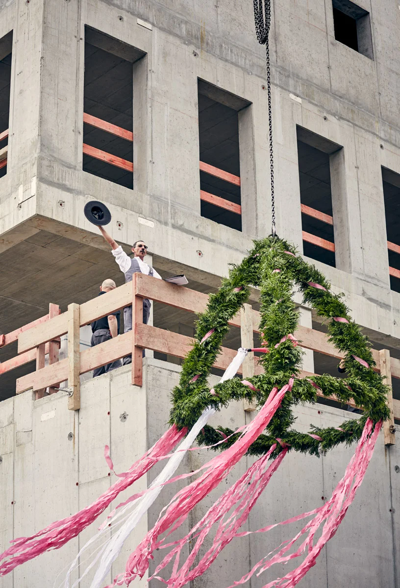 Richtfest, Terrasse des Werkkubus 2016–07–01