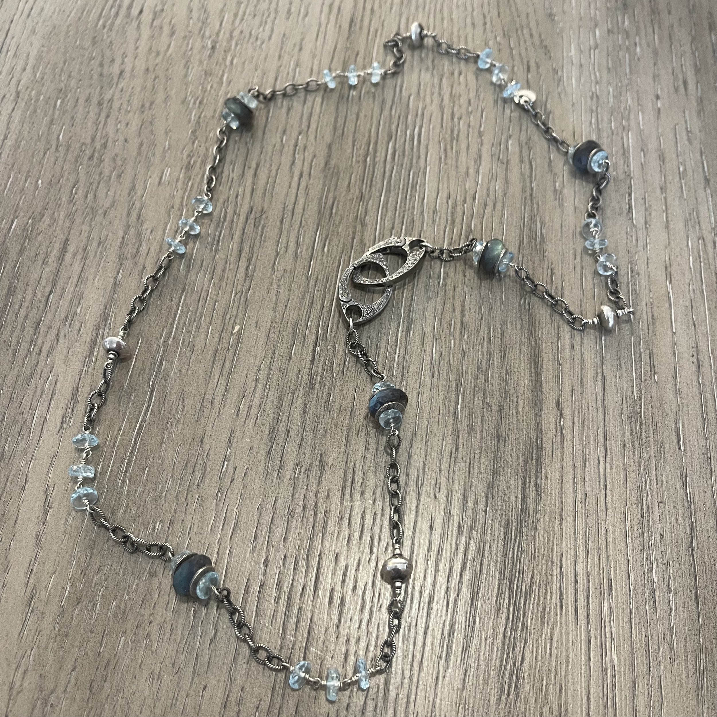 Aqua Lab Double Pave Diamond Clasp Chain