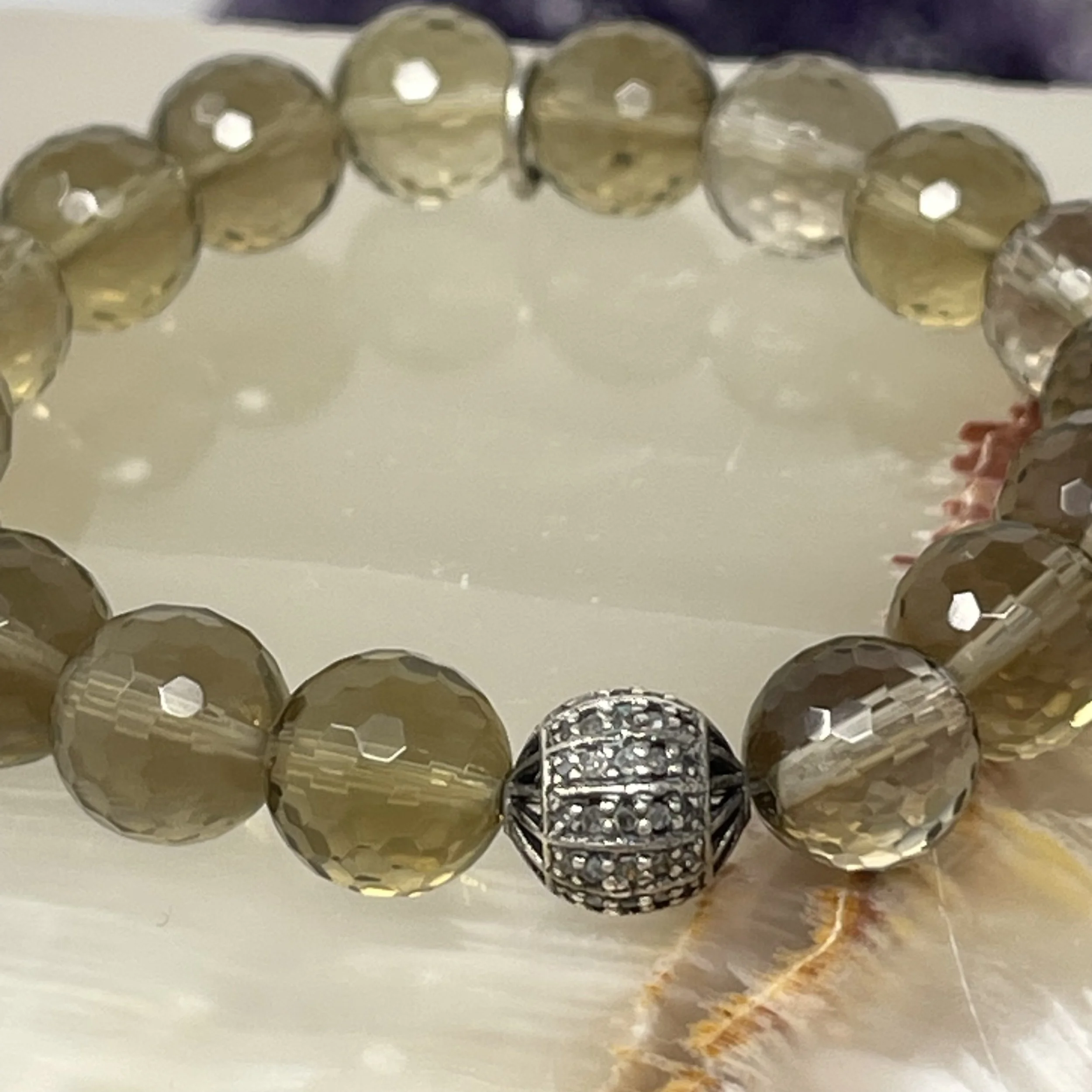 Lemon Smoky Quartz Diamond Bracelet