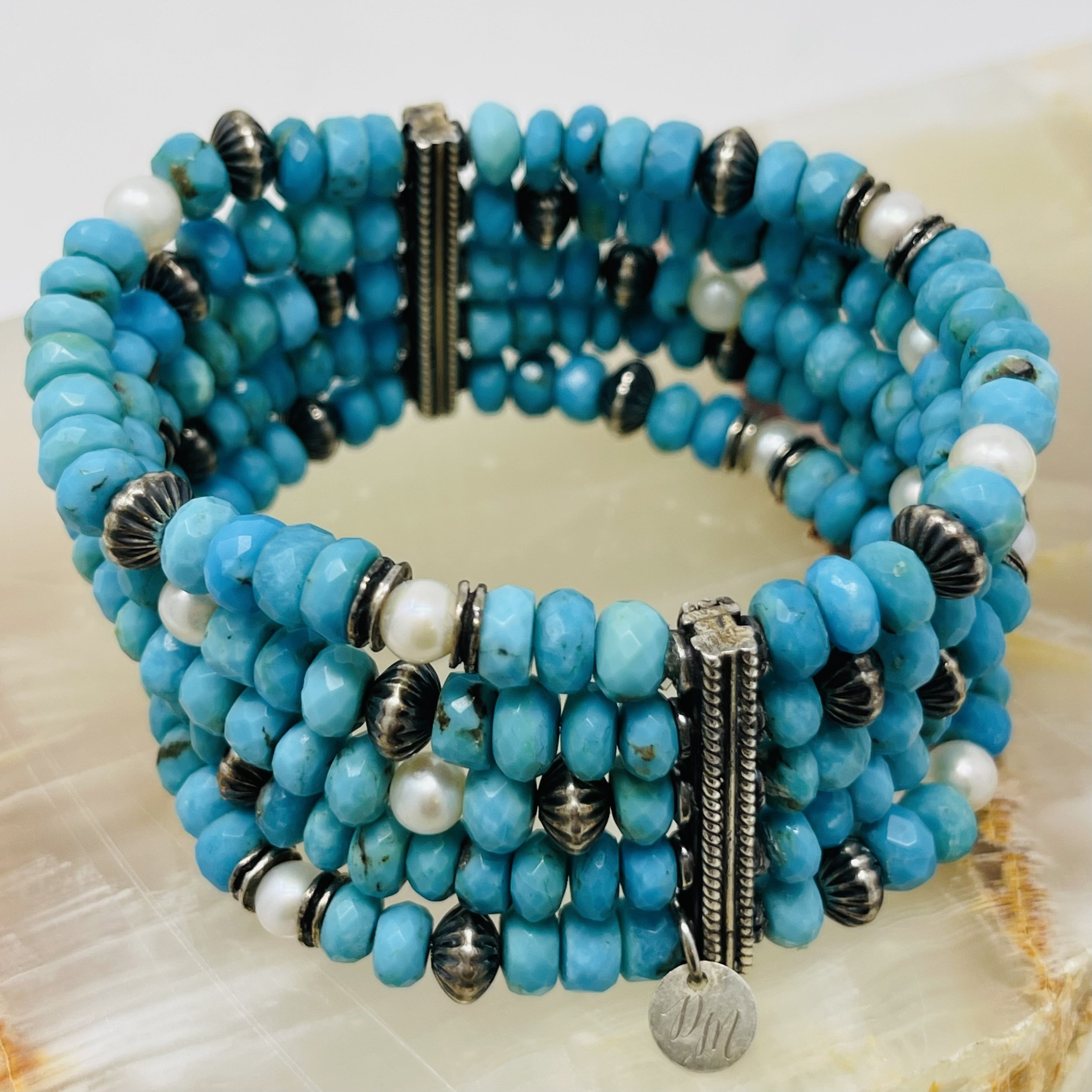 Arizona Turquoise Pearl 5-Strand Bracelet