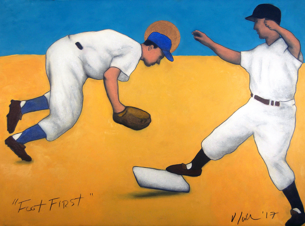 Foot First Oil on Rives Paper 22x30