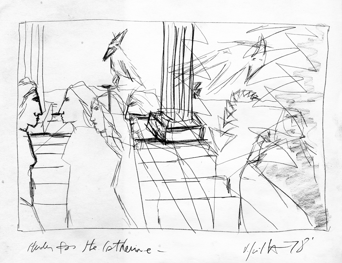 Study for Ste Catherine pencil on paper 12x15 1978
