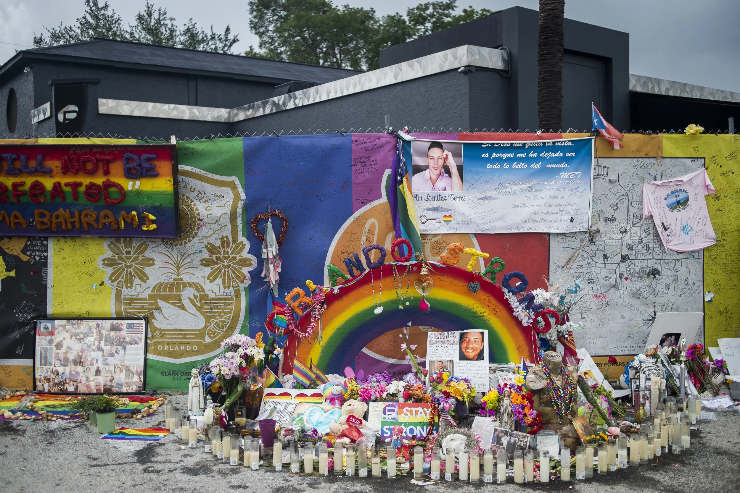  The Pulse Nightclub shooting memorial for the New York Times “Year After Pulse Massacre, Blessings and Frustrations Abound.” 