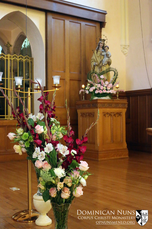 A few of the bouquets arranged for the nuns’ choir by our inside sacristans.