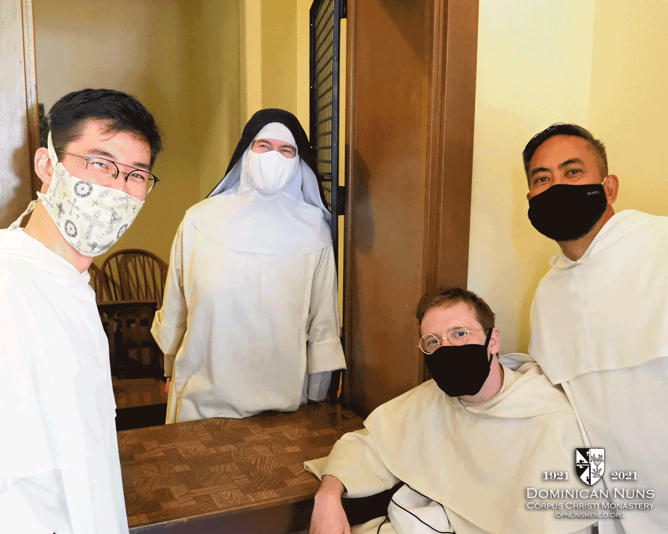  It was so good to visit with our Dominican family, even with the masks (can you speak up…and who are you?  :-)  Photo by Br. David Woo, O.P., courtesy of the Western Dominican Province. 