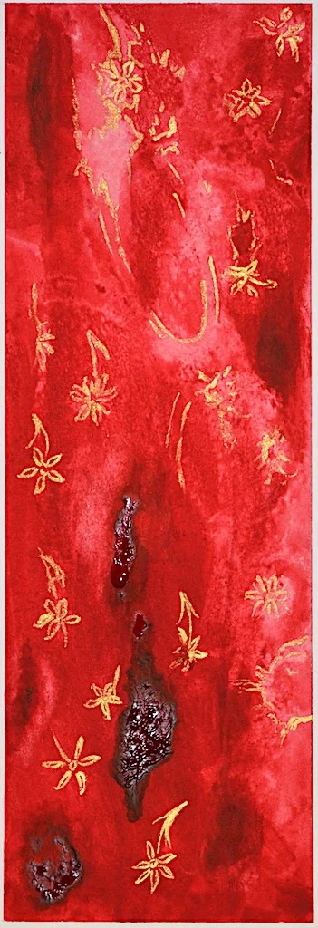 Artist: Lili Caron Title: Les pleurs de Sophie / Sophie’s tears Year: 2018 Medium: Gouache on watercolour paper Dimensions: 3" x 9" on 6" x 12" paper