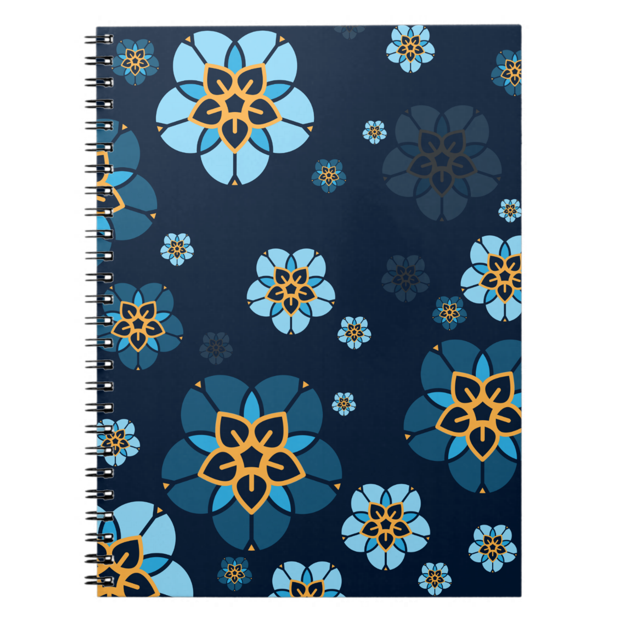World Childless Week notebook multi flower (navy).png
