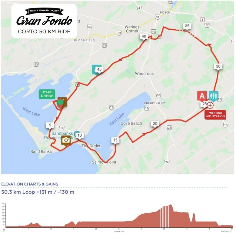 50 km - RideWithGPS Map — County Gran Fondo