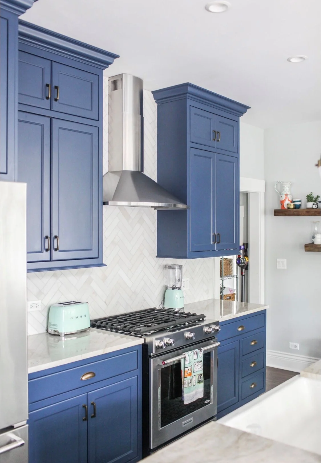 Navy and Brass Kitchen — North and Madison Chicago Interior Design