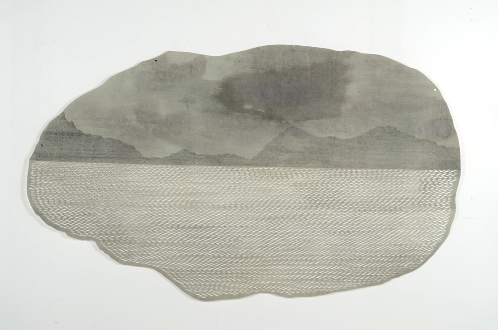 Blue of Distance 3, 2012, 38" x 60", ink and carbon transfer on paper