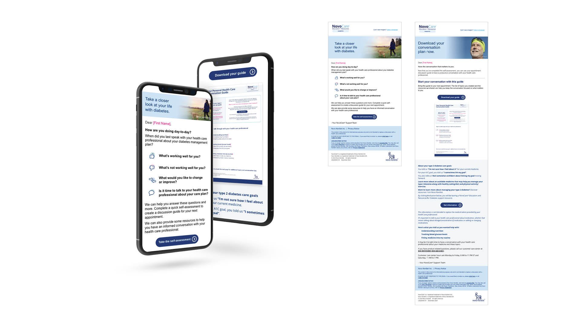 Above is a representation of the emails the patient receives throughout the experience. All pieces for this program were designed in Adobe XD.