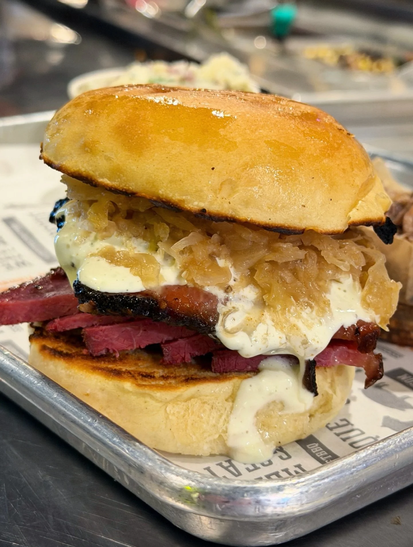 It&rsquo;s Friday, and that means lunch = Brisket Pastrami on a toasted brioche with house made kraut and Giddyup sauce. 🤤 

Try our Brisket Pastrami sliced or sandwiched &mdash; Friday&rsquo;s only at @zzqrva!