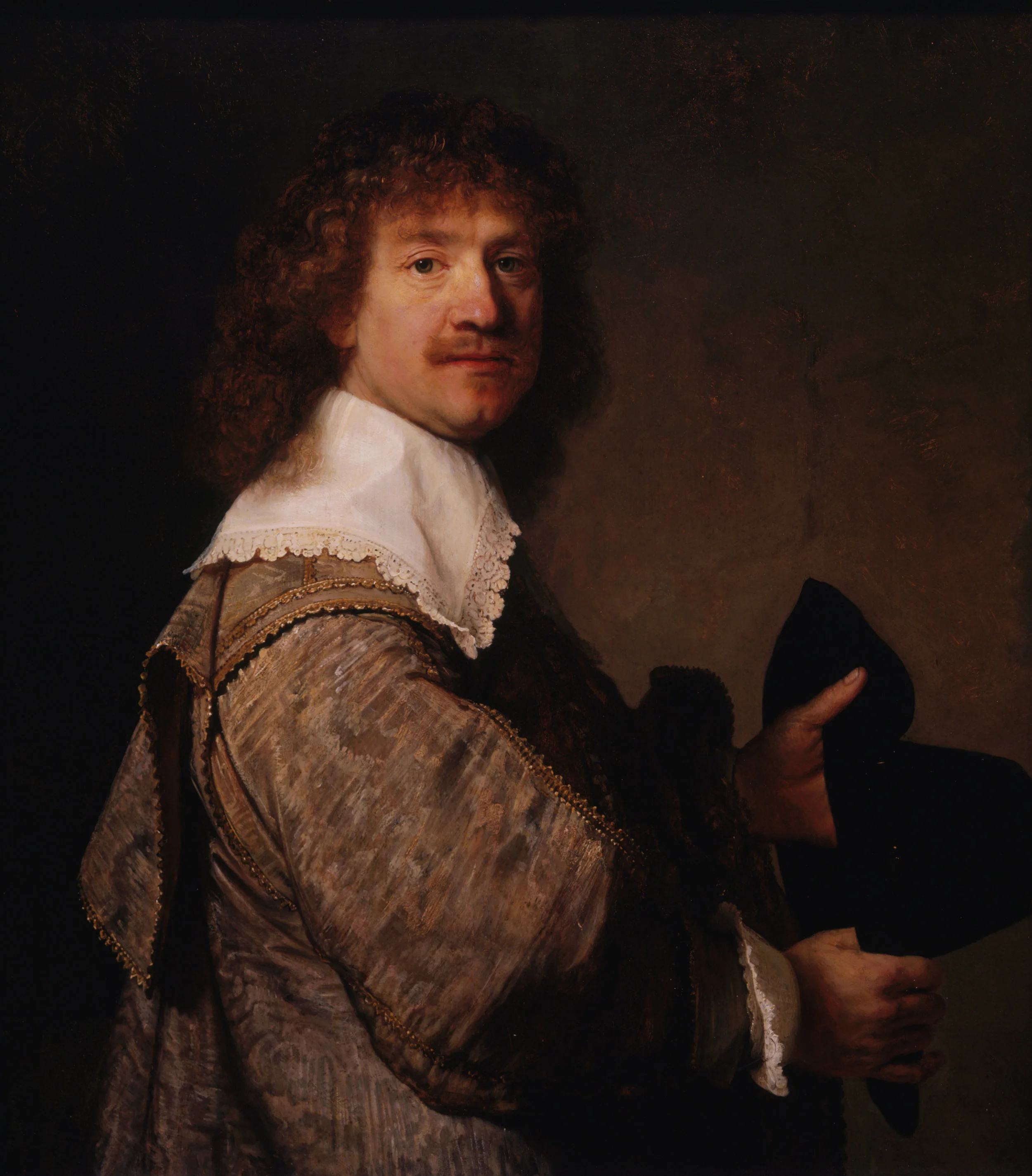 Portrait of a Man Holding a Black Hat, Rembrandt, 1637, Hammer Museum 