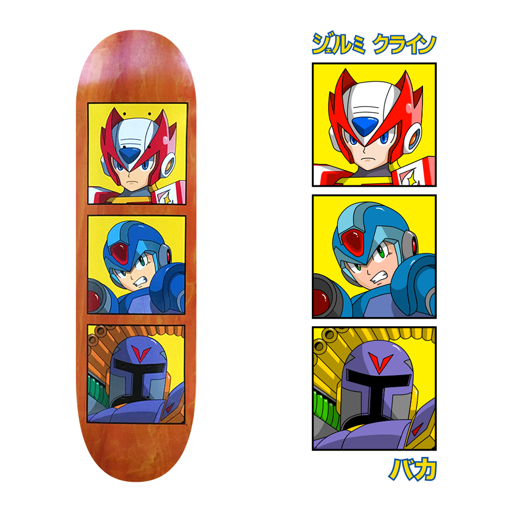 megaman skateboard design for jk industries x baka