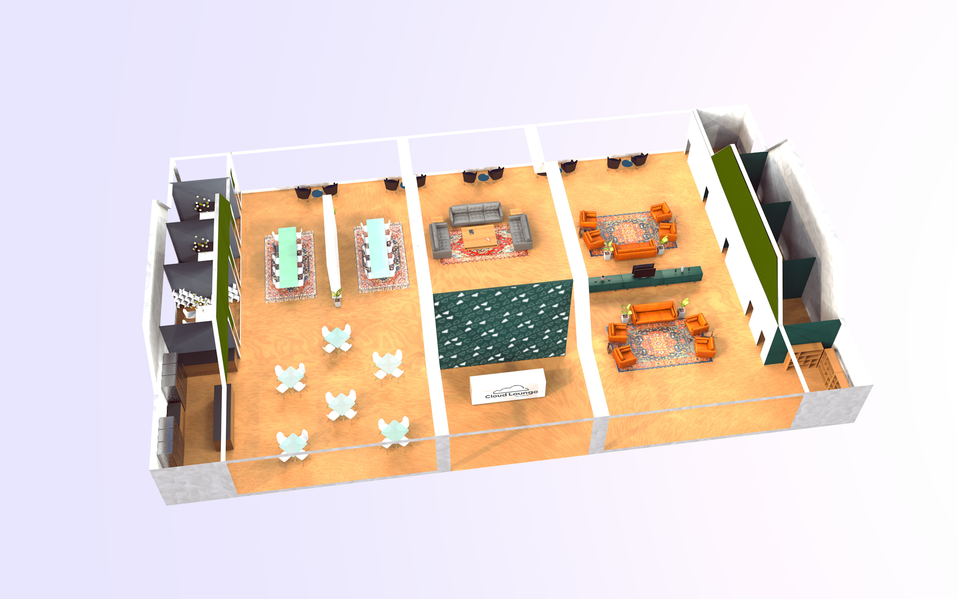 A bird’s eye view of the Airbnb Cloud Lounge
