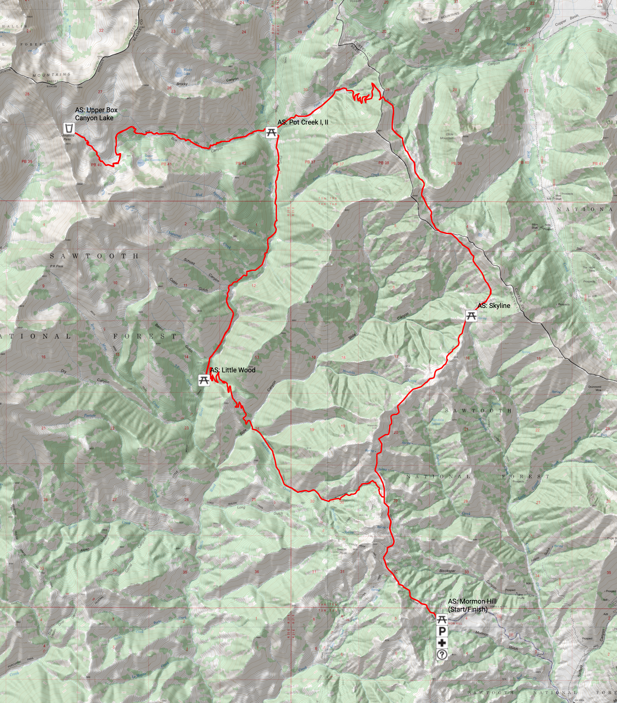 Triumph 50K course route. Click to take a closer look.