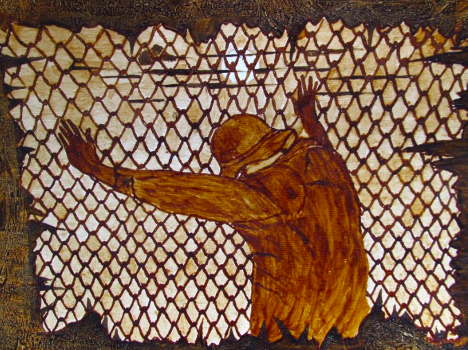 Mohammad, coffee on paper. The Refugee Art Project