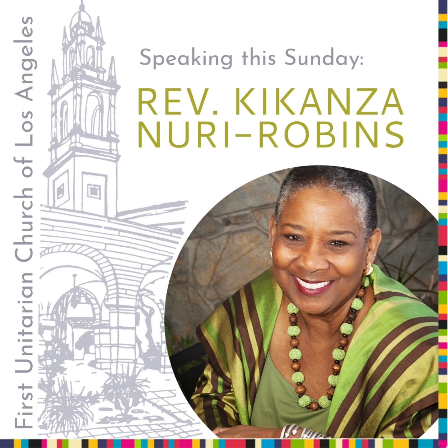 Our speaker today is Rev. Kikanza Nuri-Robins! Her talk is titled "Deep Down in Your Heart." Join us at 11am PT!
About the speaker:
Kikanza uses her skills as a compelling speaker and compassionate listener to help people and organizatio