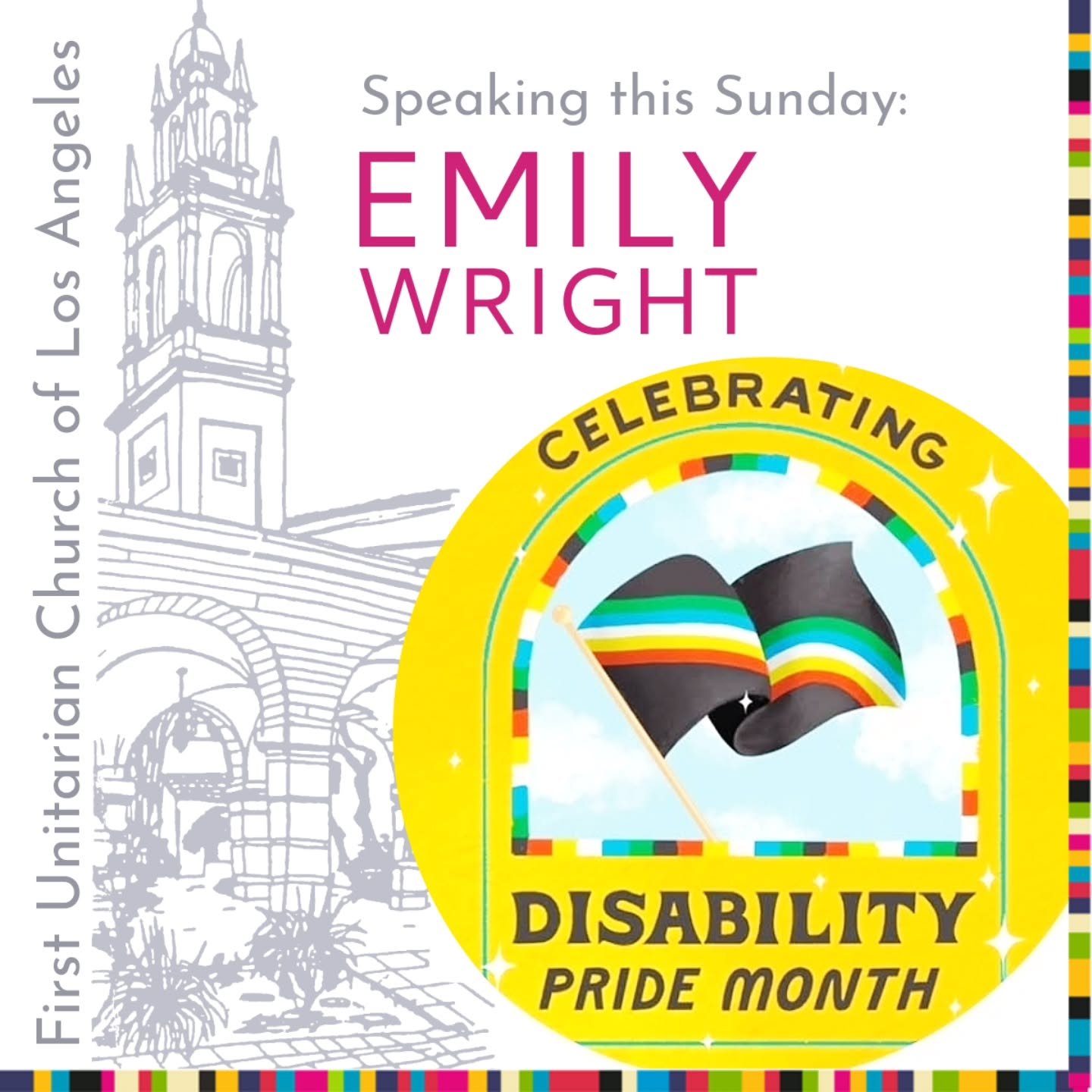 This Sunday, our speaker is member Emily Wright. Her talk is titled "How to Be Sick: Crip Wisdom for Rest and Resistance."
About the talk:
Inspired by Toni Bernhard’s book, How to Be Sick, this year’s Disability Pride service
