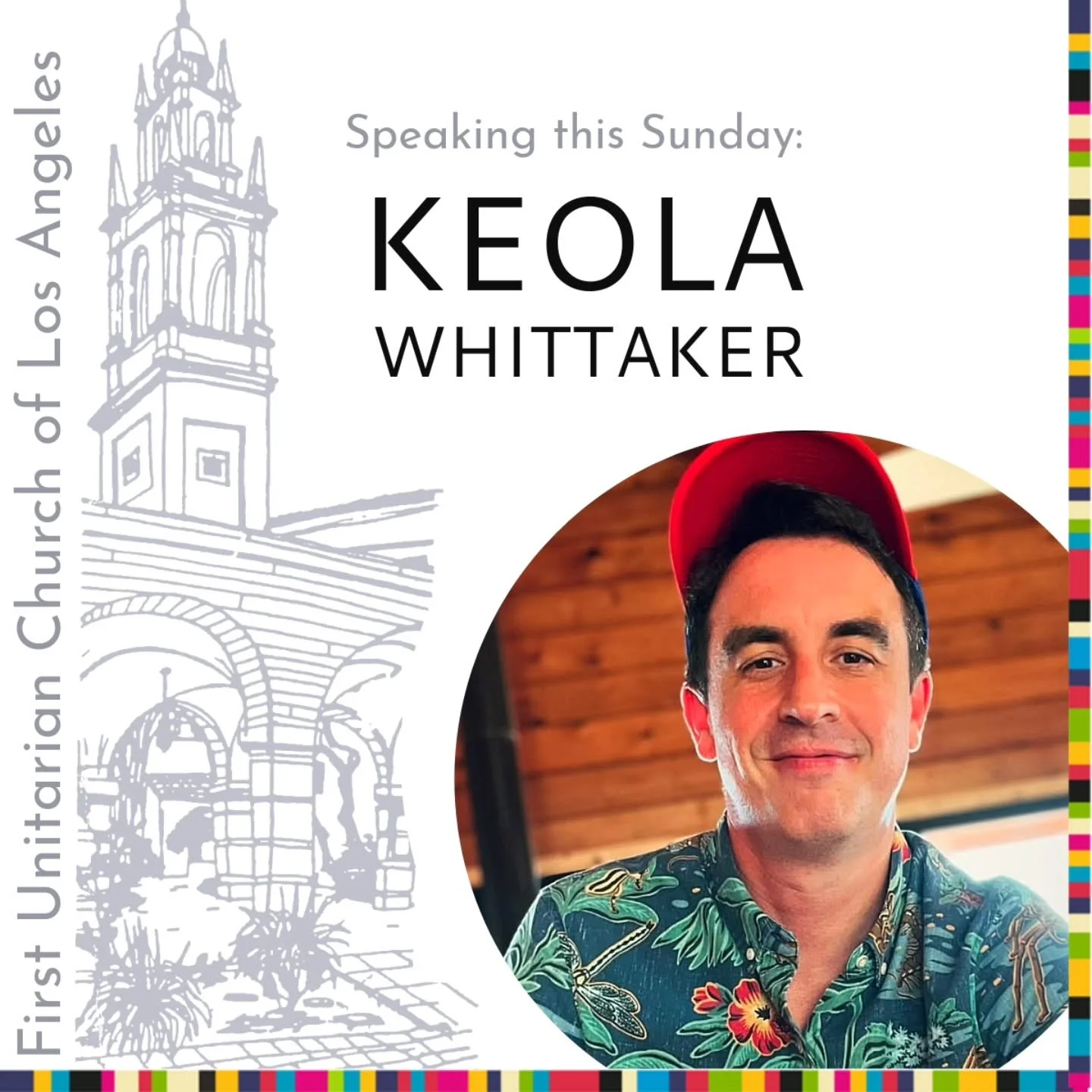 Our speaker on Sunday is Keola Whittaker! His talk is titled "What We Want History To Do To Us." 
About the talk: 
Rather than preserving our past in nostalgic “amber” or discarding it entirely, we’re called to compost o