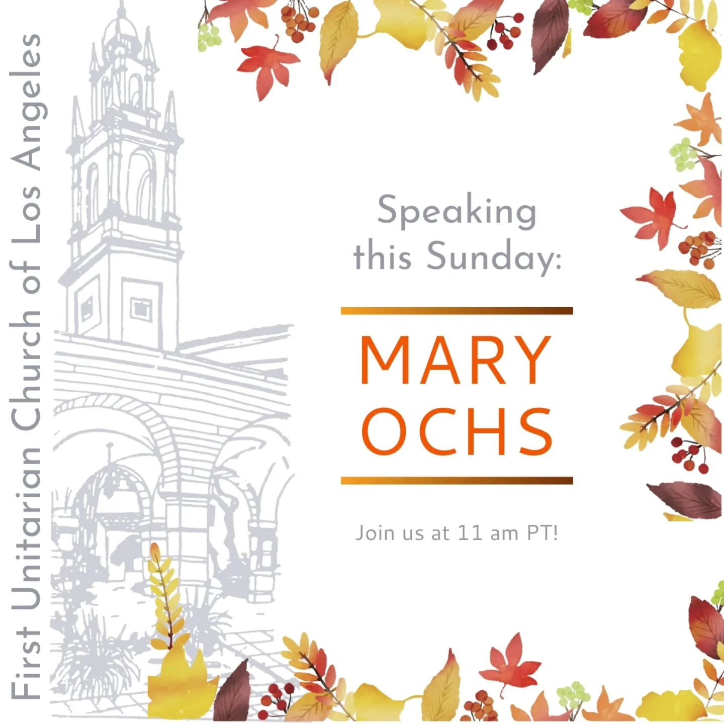 The speaker this Sunday is Mary Ochs! Her talk is titled "Super-bloom." Join us at 11am PT!  More info below. 

🍂 About the talk :

We live in very difficult times! Opposition attacks on social justice/change organization are wide-spread a