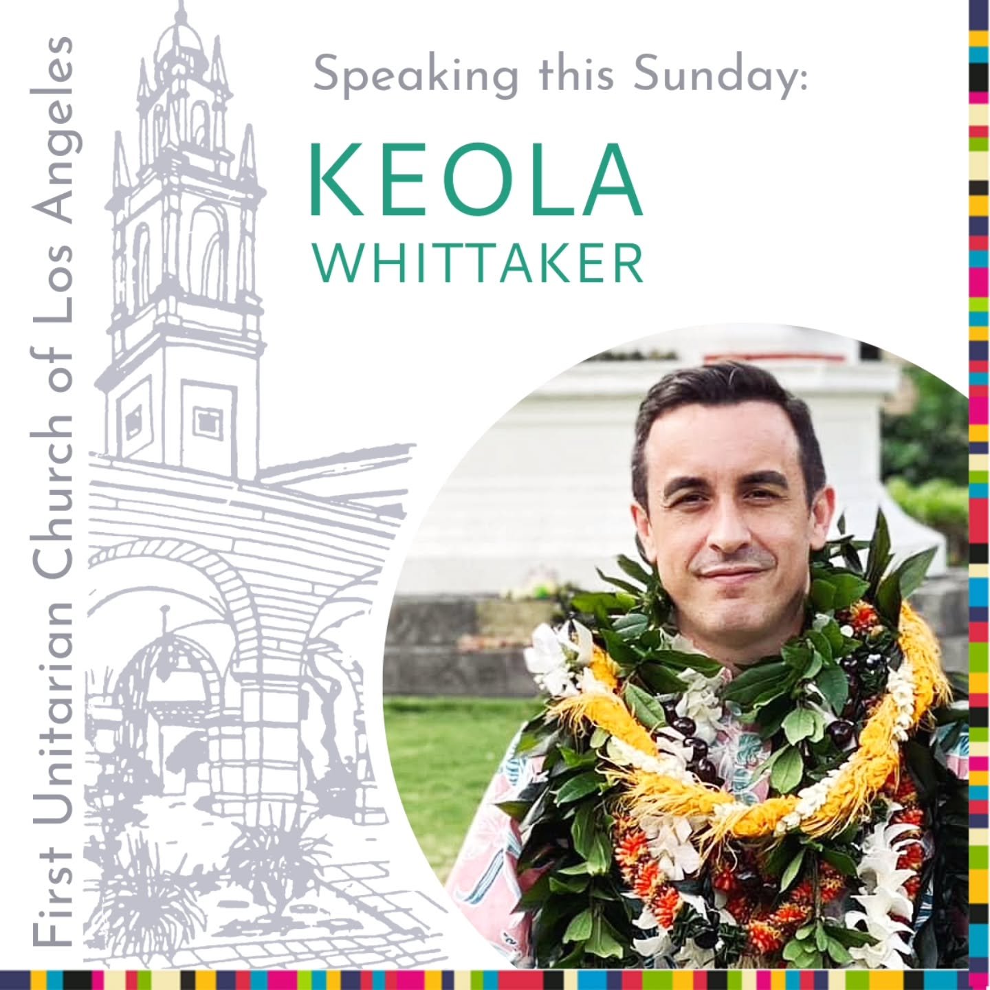 Happy New Year! ✨️ Our speaker this Sunday is Keola Whittaker! His talk is titled "Welcoming Your Stranger."

About the talk: 

New year, new you? What if you don't need a new you at all? Keola offers a New Year&rsquo;s sermon that pushes b