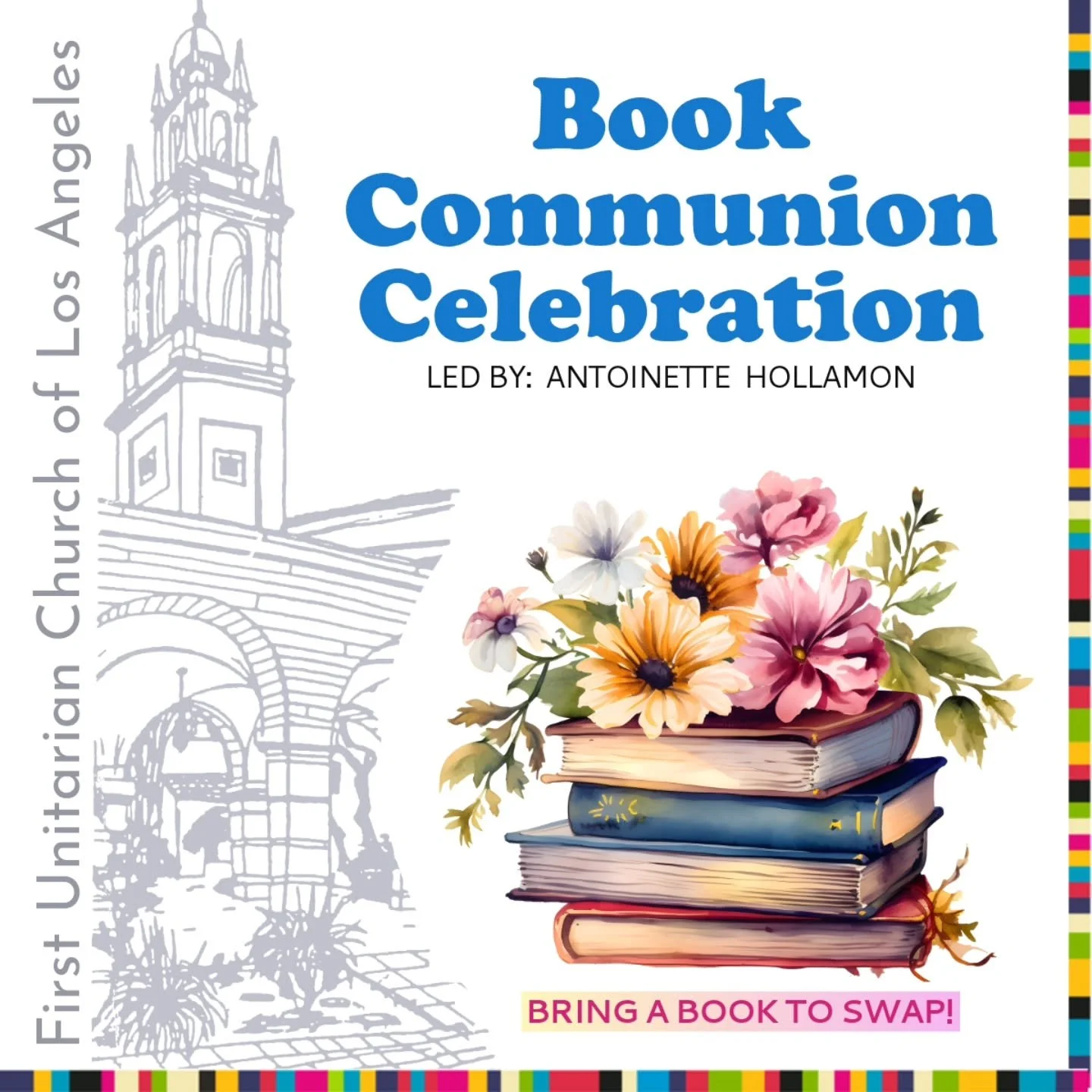 This Sunday Antoinette Hollamon will lead us in our first-ever Book Communion Celebration! 📚  Is there anything more exciting than a new book? What about one given by a congregation member?! In our first-ever Book Communion, we will celebrate the wr
