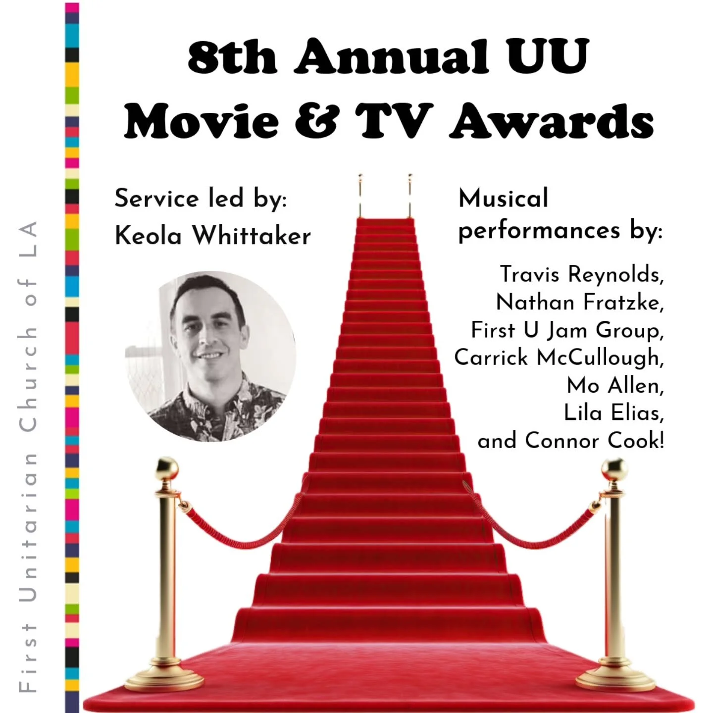 This Sunday's service is our 8th Annual UU Movie &amp; TV Awards hosted by Keola Whittaker! ✨️ It's always a fun time together learning about fellow UUs and enjoying music performed by our very talented community members. ✨️

Feel free to dress your 