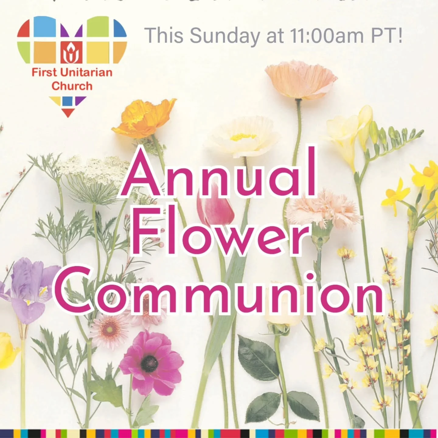Join us this Sunday as we celebrate our diversity through our annual Flower Communion Ritual. 🌼 --->> Be sure to bring a flower to exchange. 🌼

#firstuula
#progressivechurch 
#progressivecommunity 
#losangeleschurch
#unitarian