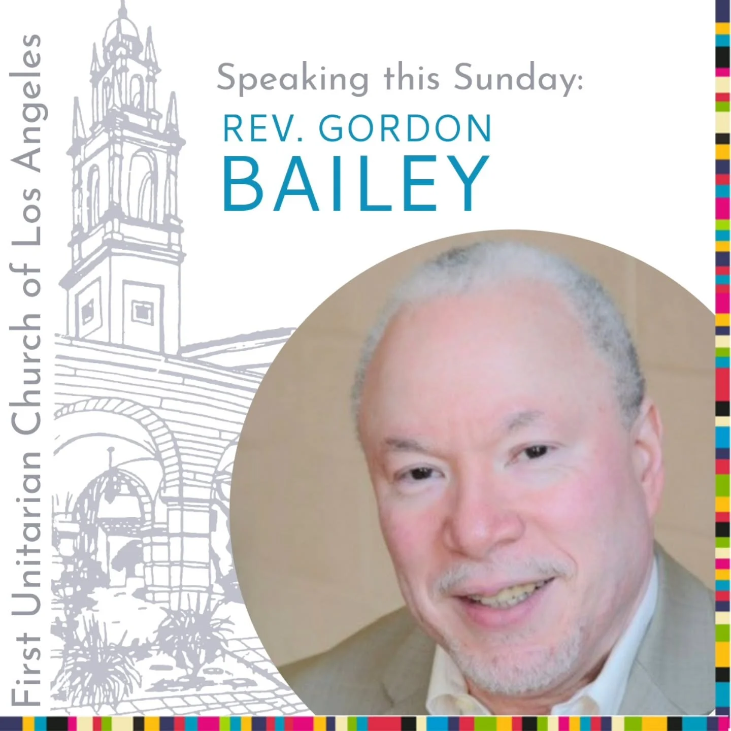 Our speaker this Sunday is Rev. Gordon Bailey! His talk is titled "Coming to the Table." Join us at 11am PT! 👇🏾

🩵 About the talk:
In this timely and challenging sermon, Rev. Bailey asks a pressing question: Can Unitarian Universalism tr
