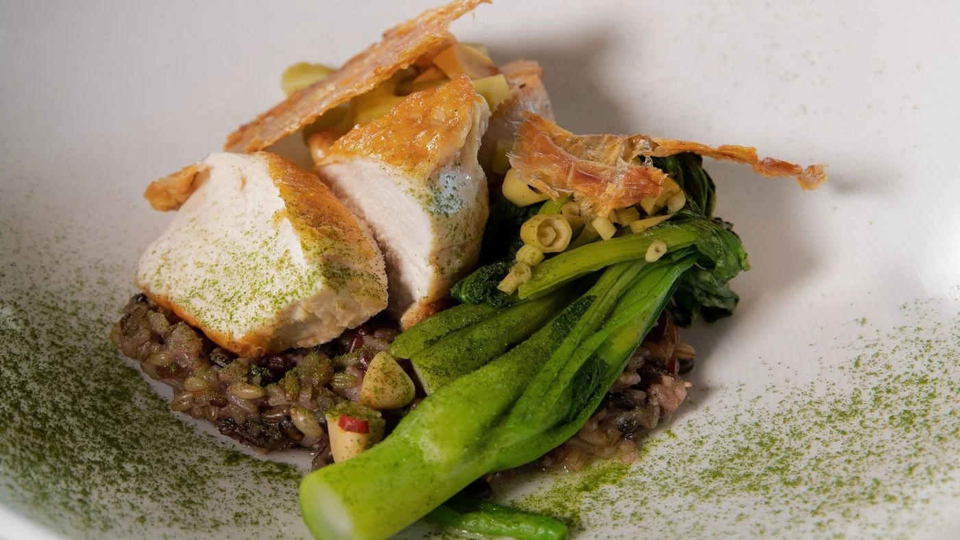 Chicken rice is one of chef Roy Yamaguchi's favorite entrees at his new restaurant in Kailua on Oahu's East Shore. (Craig Bixel)