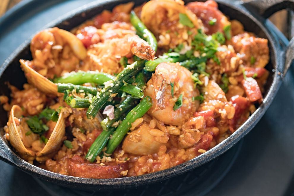 Plantation-Style Paella inspired by a family recipe — Photo courtesy of Eating House 1849