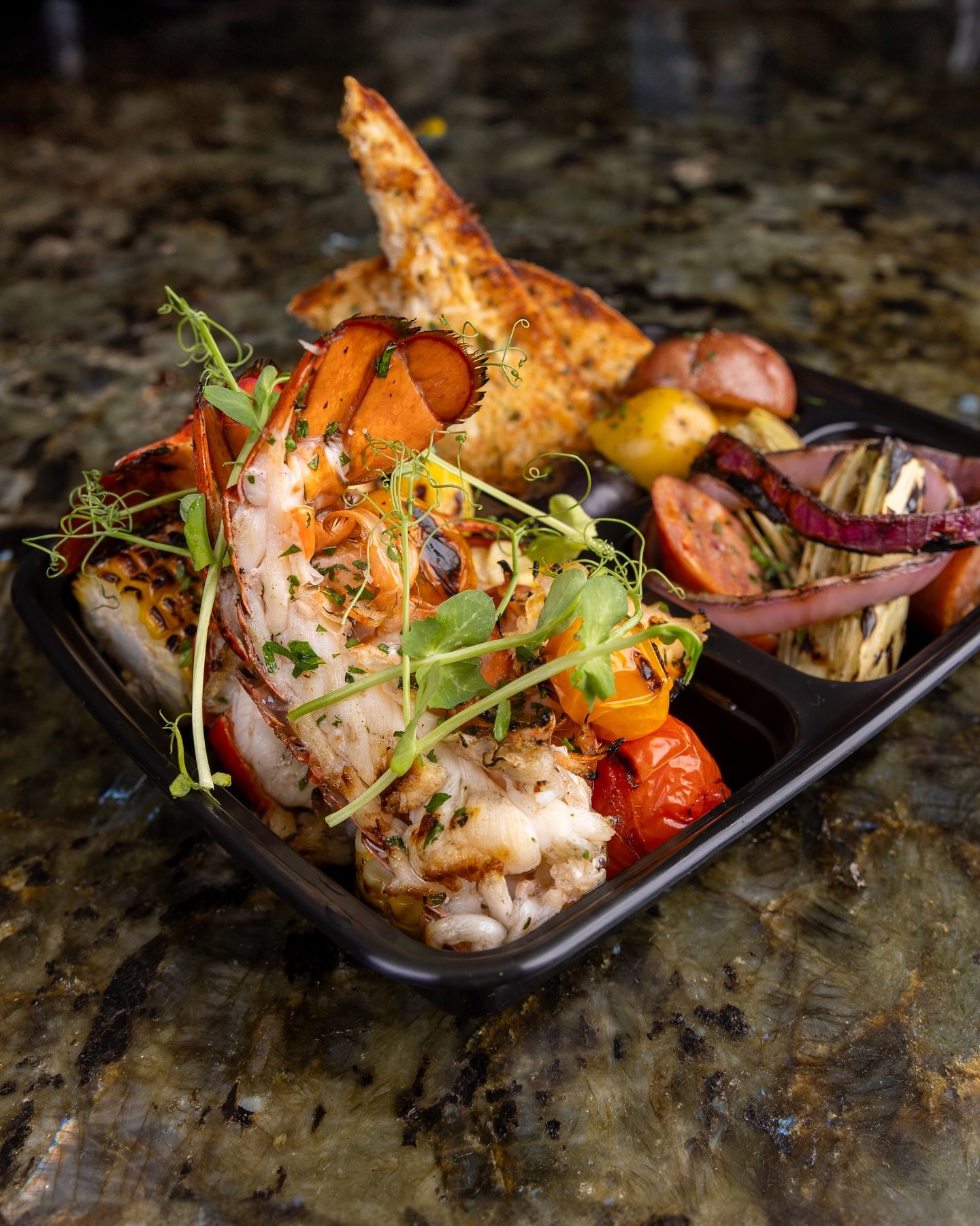 ✨ Saturday, September 7th Special ✨

Grilled Lobster Bake perfection&mdash;takeout never looked so good! 🦞🍽️

This Saturday, from 4:00-5:30 p.m., bring home the rich flavors of our Grilled Lobster Bake featuring two 4 oz. Lobster Tails, Saffron But
