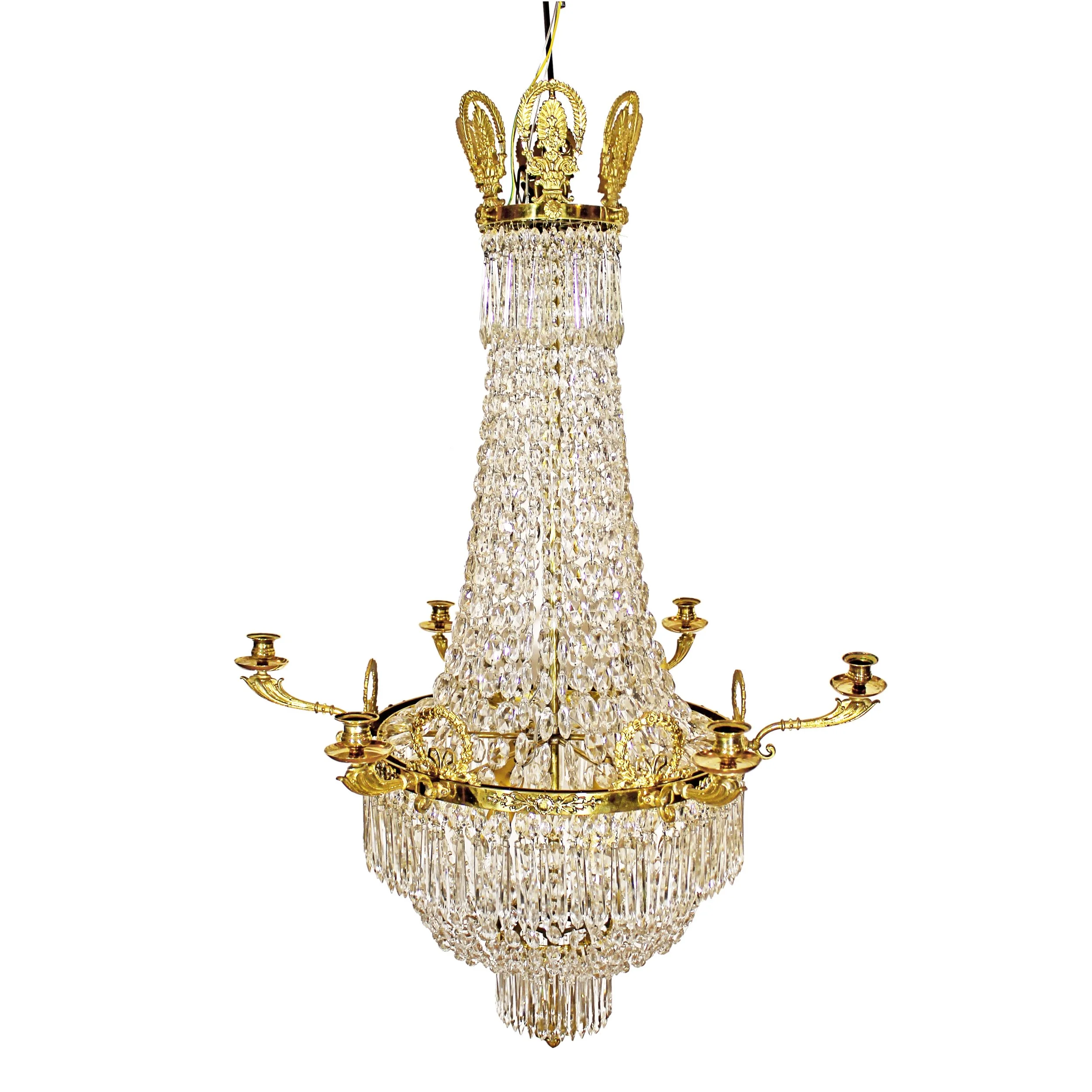 Härligt förgylld ljuskrona sent 1800-tal