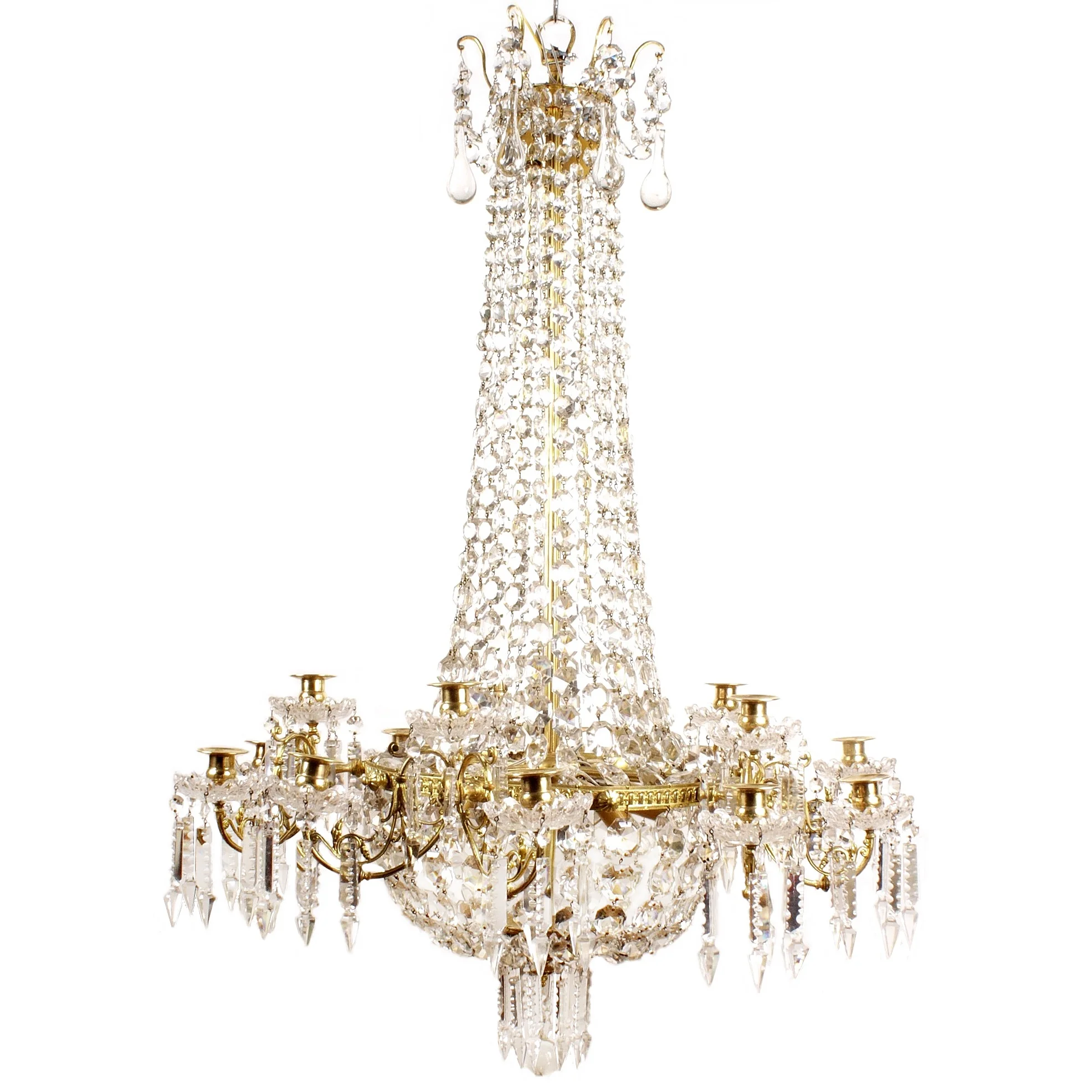 OSKARIANSK LJUSKRONA MED 15 ARMAR