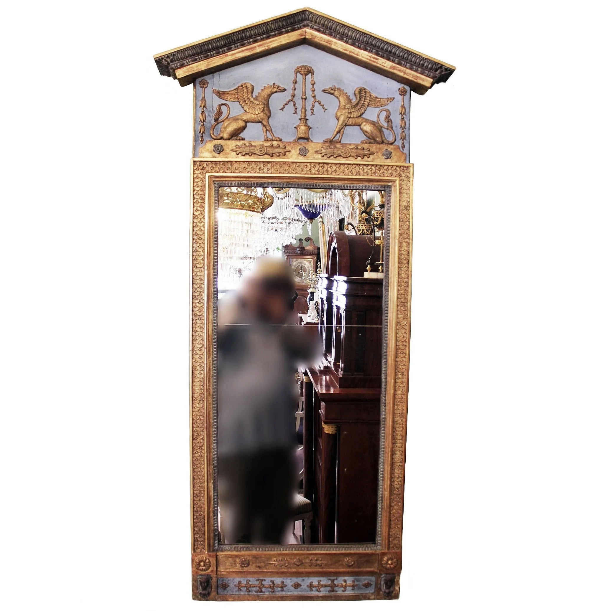 Sengustaviansk spegel med gripar