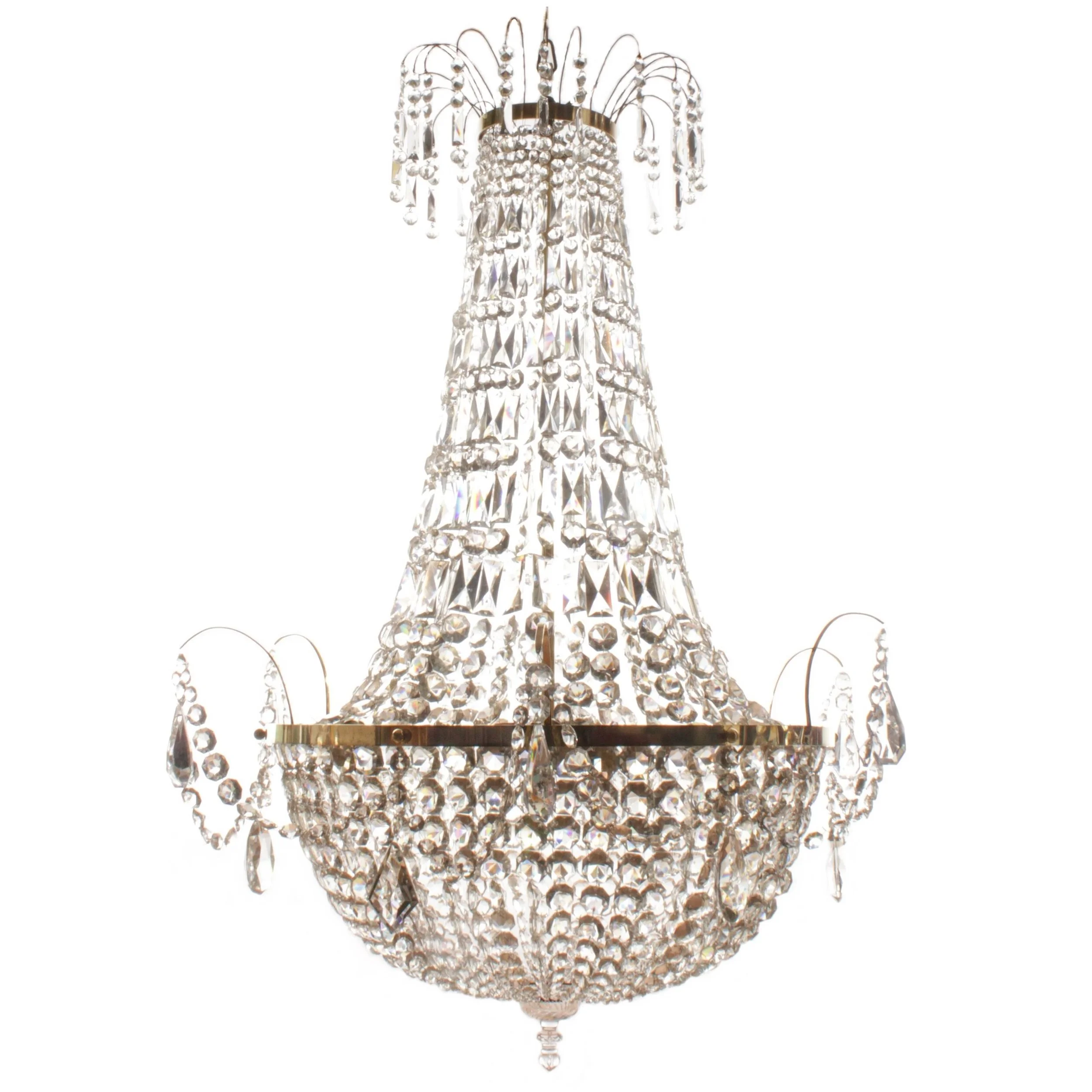 STOR LJUSKRONA MED MYCKET KRISTALL (SÅLD)