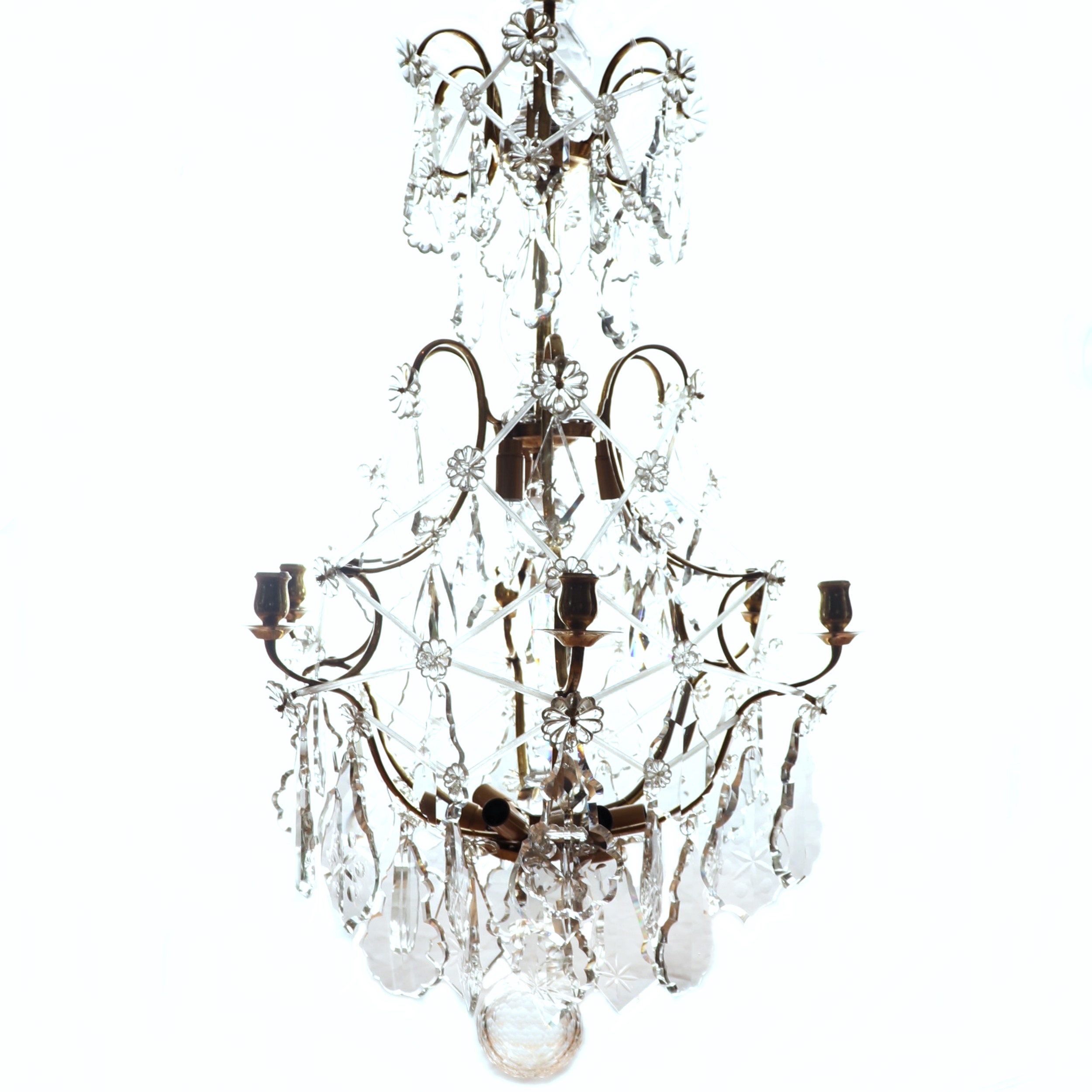 STOR LJUSKRONA I ROKOKOSTIL TIDIGT 1900-TAL