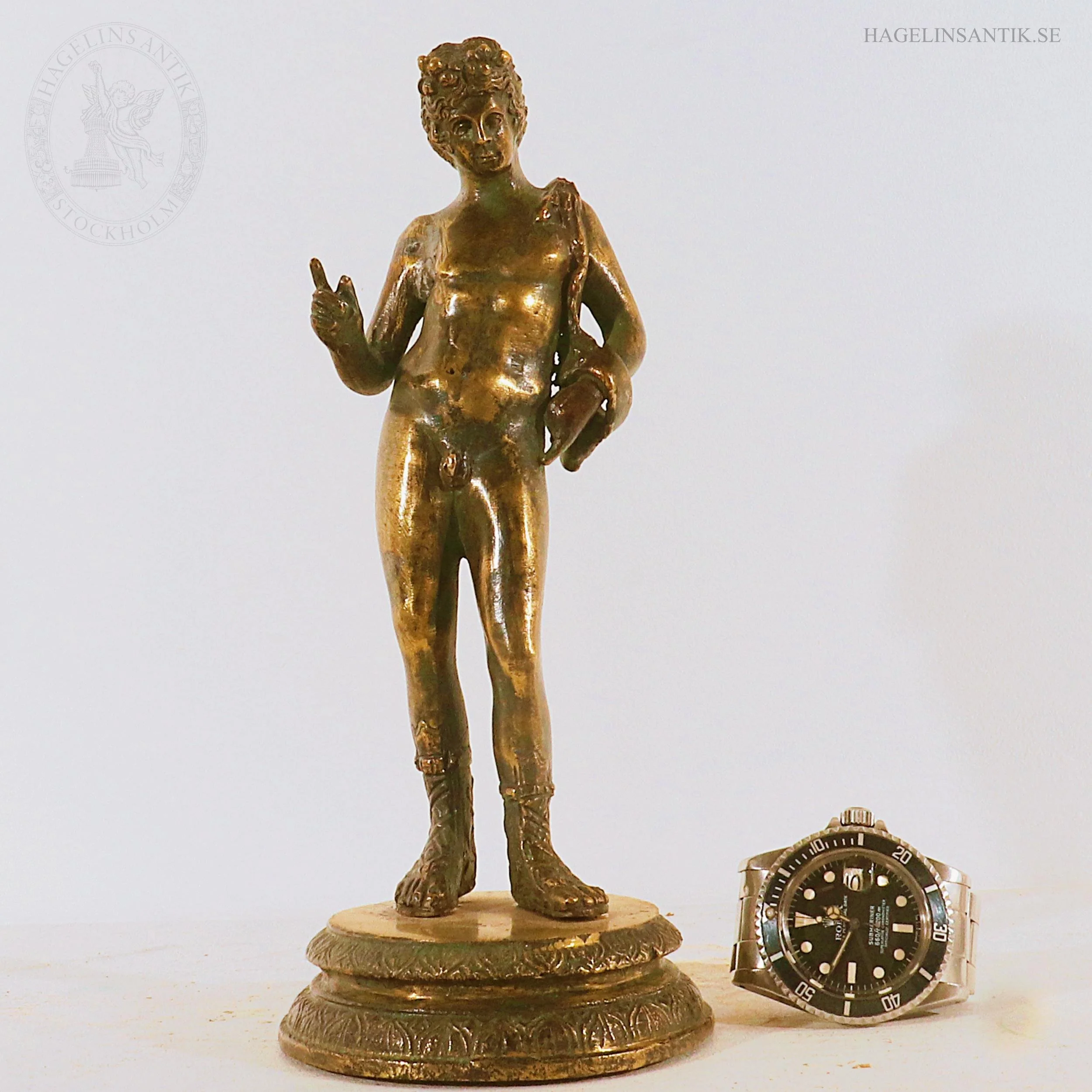 Narcissus, brons ca 1900, efter grekiskt original