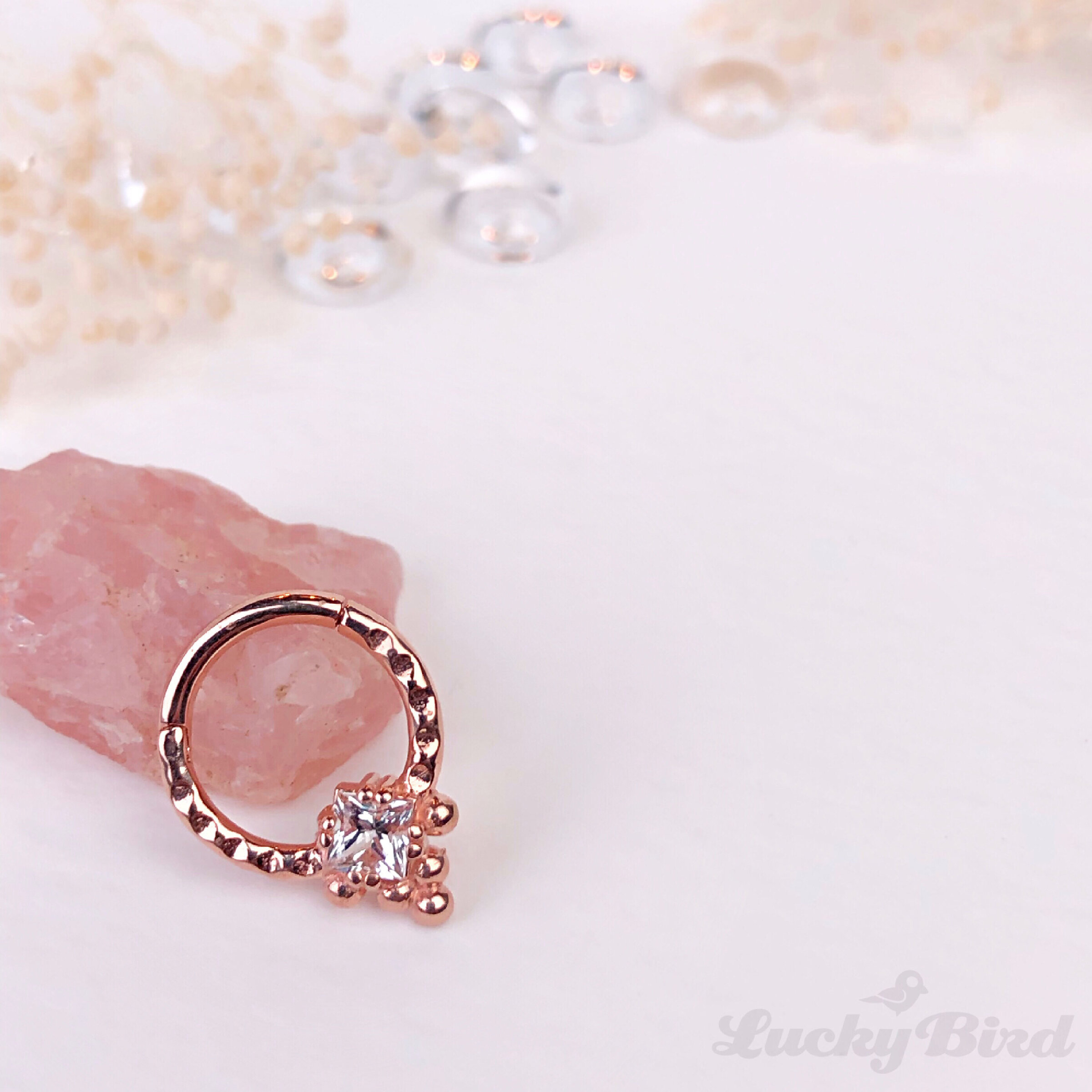 Rose Gold / White Topaz